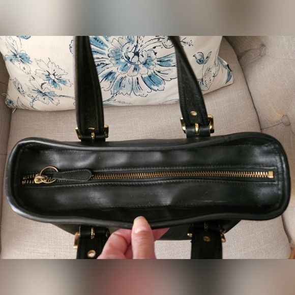 Vintage Coach Legacy Two-Way Black Glovetanned Leather Tote Satchel Bag #9063 - Picture 12 of 17